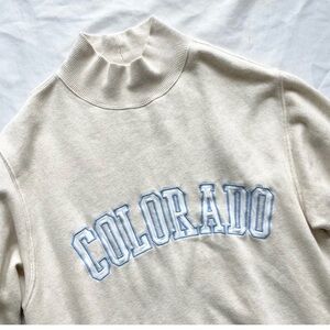 Aerie oversized Colorado mockneck sweatshirt Cream. Size M
